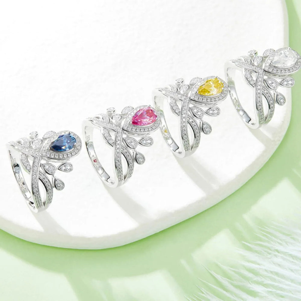 1 Carat Moissanite Ring - Sterling Silver Round Cut in 4 Colors - Patelcreations
