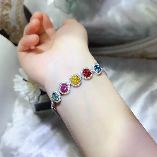 💎 5 Carat Multicolor Moissanite RARE Bracelet - Only 15 Left! 5 SOLD - Patelcreations