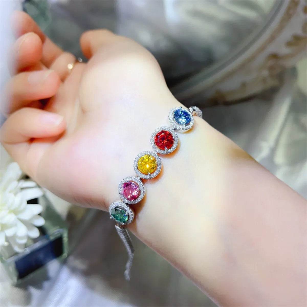 💎 5 Carat Multicolor Moissanite RARE Bracelet - Only 15 Left! 5 SOLD - Patelcreations