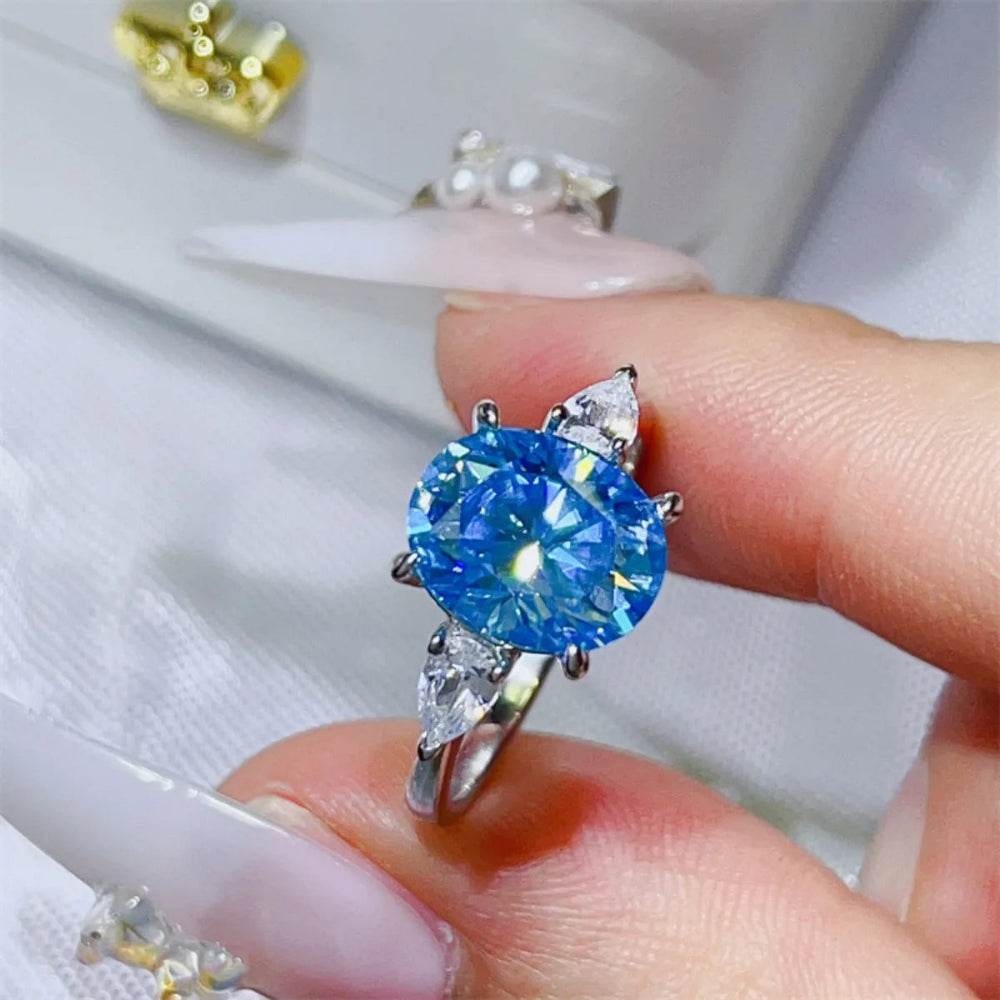3 Carat Moissanite Ring - Platinum Plated Sterling Silver Round Cut - Patelcreations