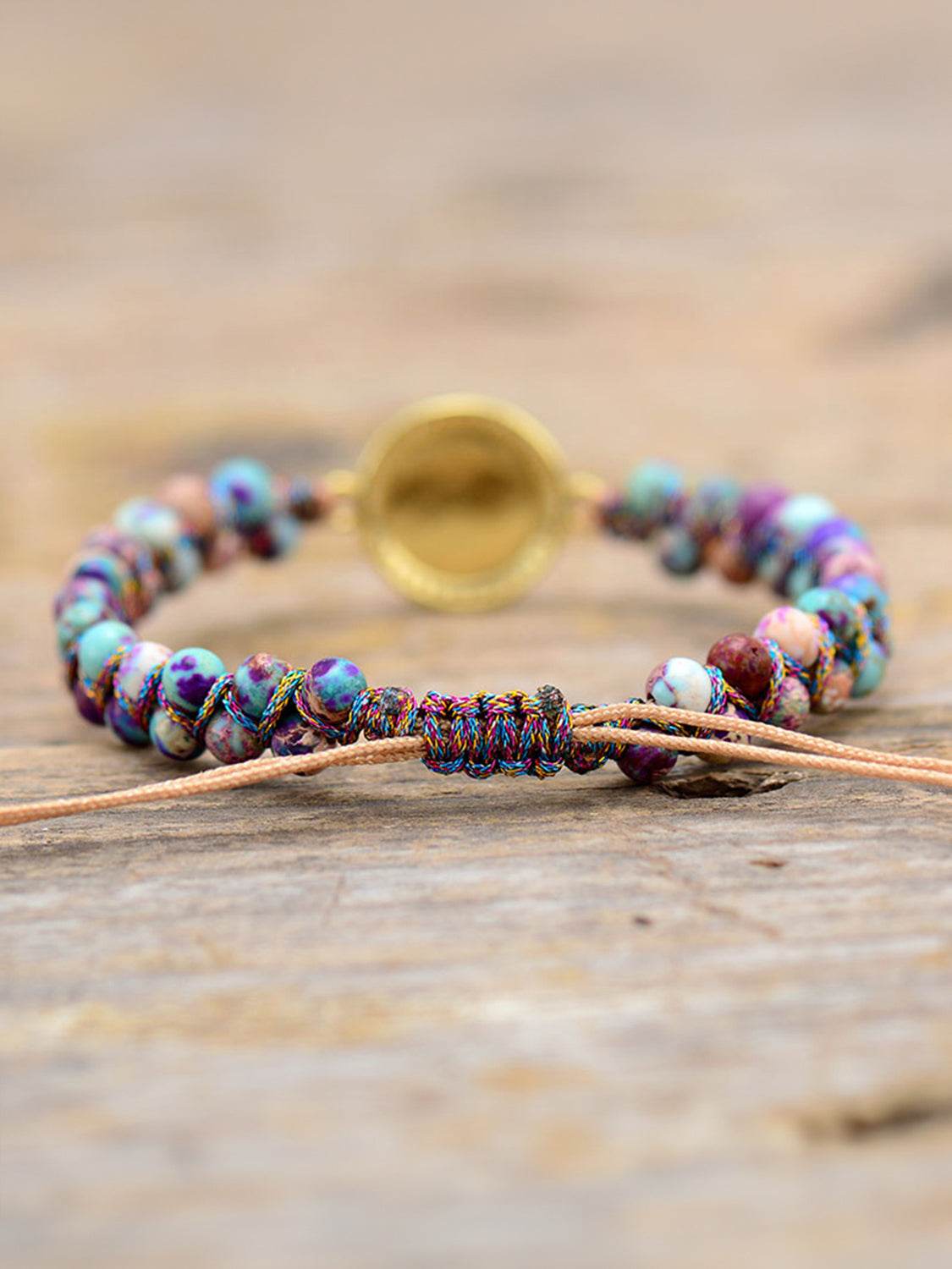 Handmade Imperial Jasper Beaded Bracelet - Opal Centerpiece Exotic Luxury Jewelry - Patelcreations