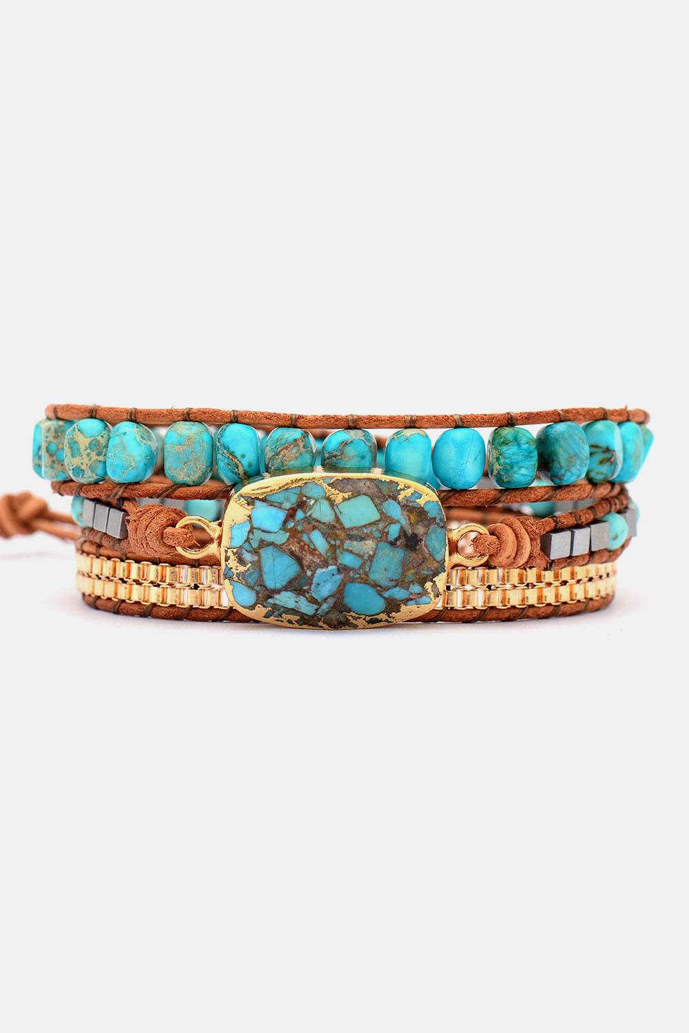 Handmade Natural Stone Copper Bracelet - Turquoise Southwestern Luxury - Patelcreations