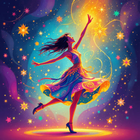 Dancing Among the Stars – Whimsical Fantasy Wall Art (Digital Download) - Patelcreations