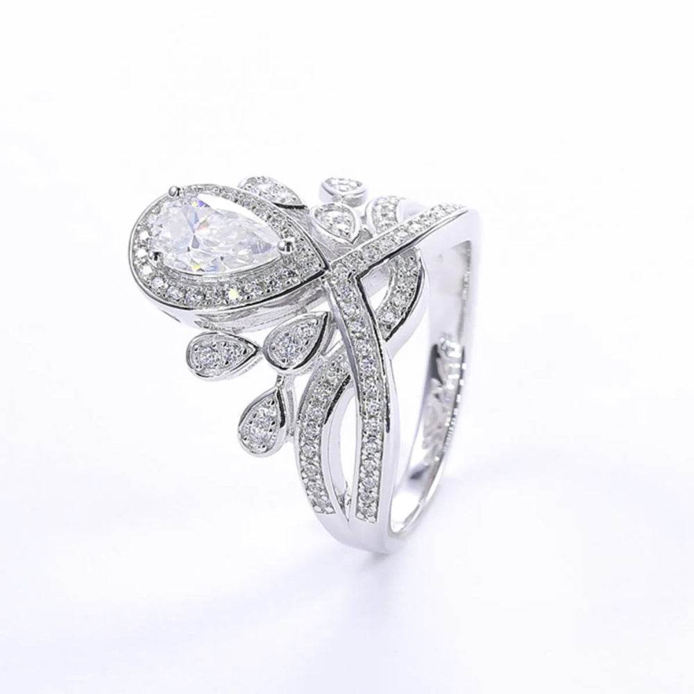 1 Carat Moissanite Ring - Sterling Silver Round Cut in 4 Colors - Patelcreations