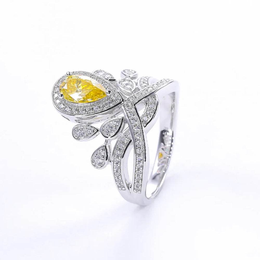 1 Carat Moissanite Ring - Sterling Silver Round Cut in 4 Colors - Patelcreations
