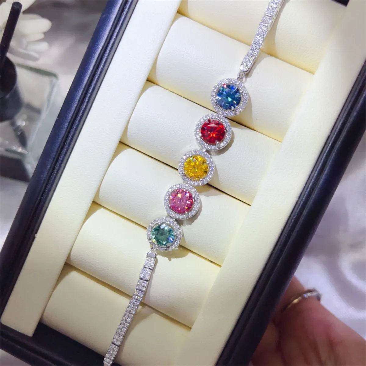 💎 5 Carat Multicolor Moissanite RARE Bracelet - Only 15 Left! 5 SOLD - Patelcreations
