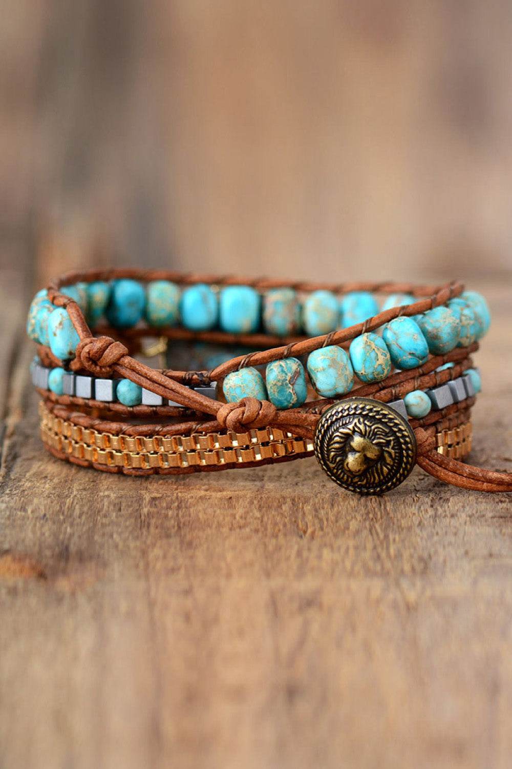 Handmade Natural Stone Copper Bracelet - Turquoise Southwestern Luxury - Patelcreations