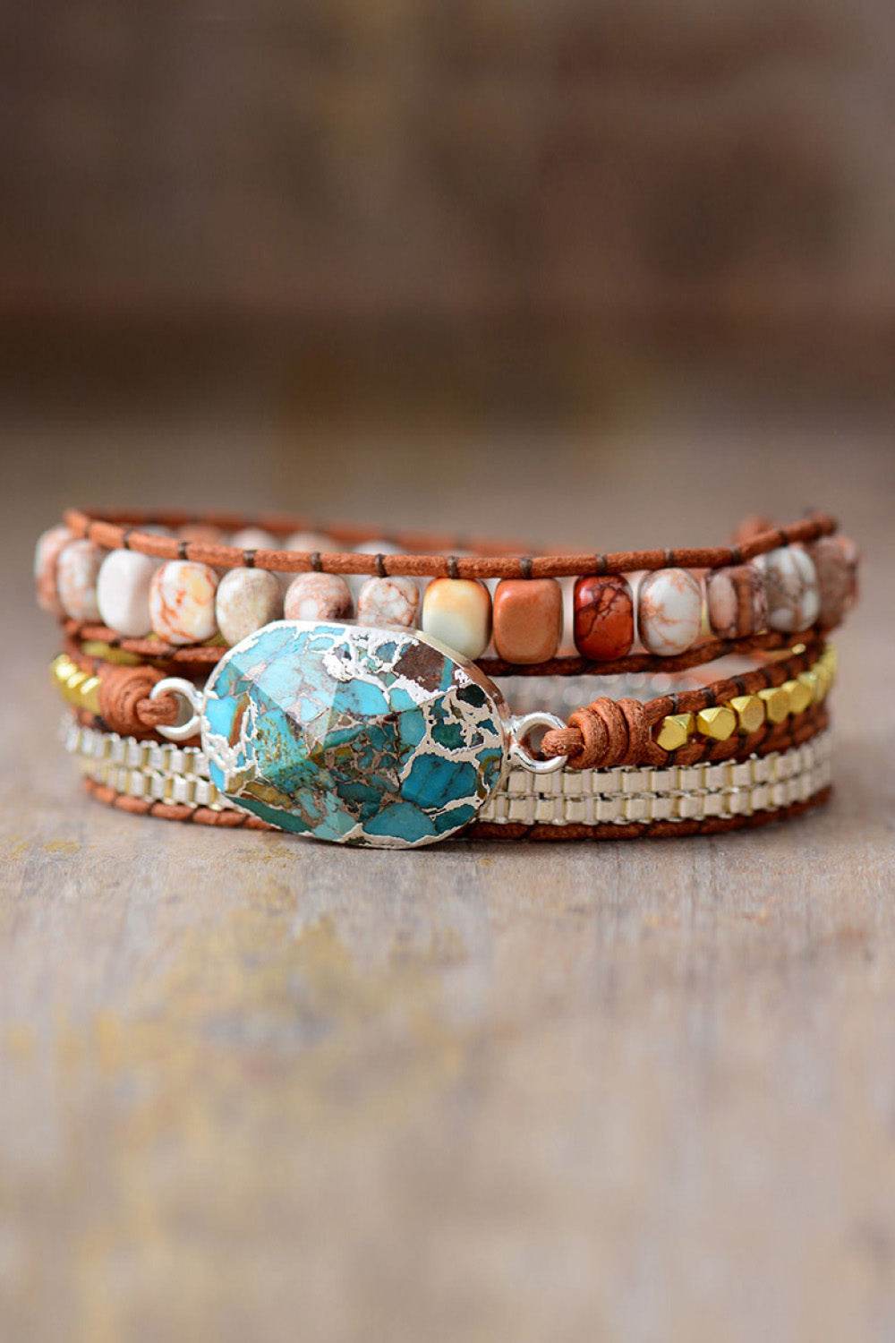 Handmade Natural Stone Copper Bracelet - Turquoise Southwestern Luxury - Patelcreations