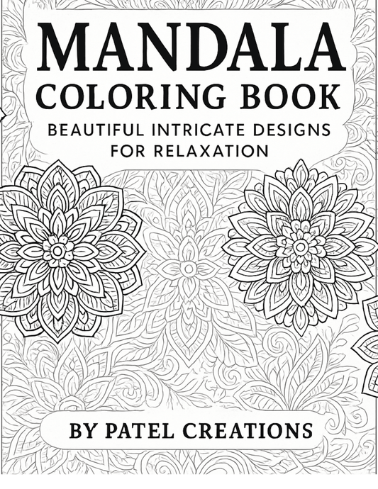 Mandala Coloring Book - 40 Pages of Beautiful Intricate Designs - Digital Download - Patelcreations