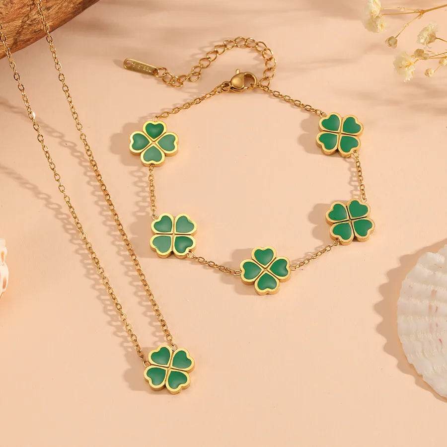 Lucky Clover Jewelry - Waterproof 18K Gold Plated Stainless Steel - 6 Colors - Patelcreations