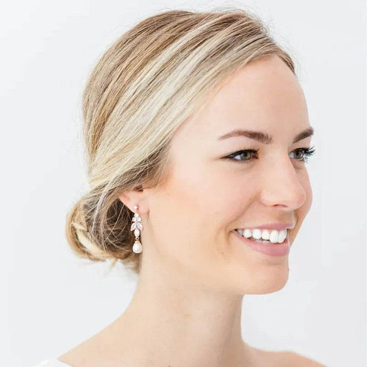 Luxury Crystal & Pearl Drop Earrings - Statement Wedding Jewelry - Patelcreations
