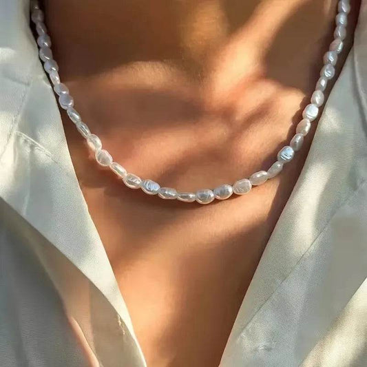 Trendy Baroque Pearl Necklace - Irregular Natural Pearl Choker - Patelcreations
