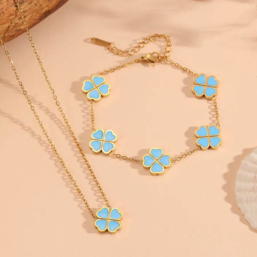 Lucky Clover Jewelry - Waterproof 18K Gold Plated Stainless Steel - 6 Colors - Patelcreations