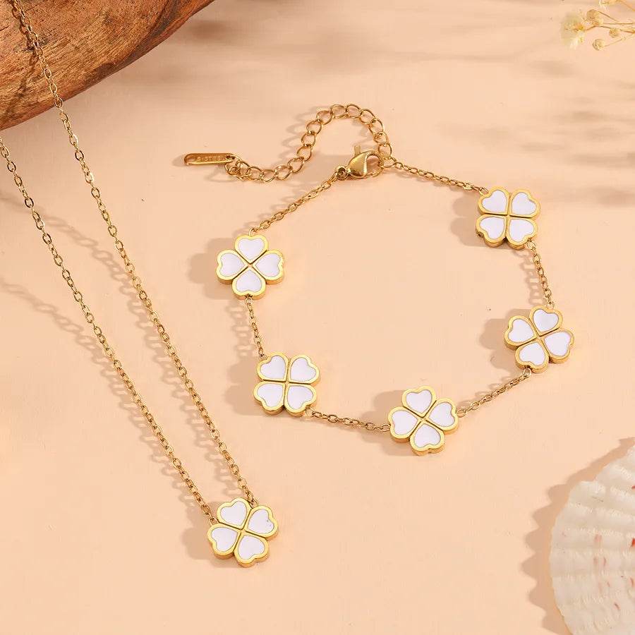 Lucky Clover Jewelry - Waterproof 18K Gold Plated Stainless Steel - 6 Colors - Patelcreations