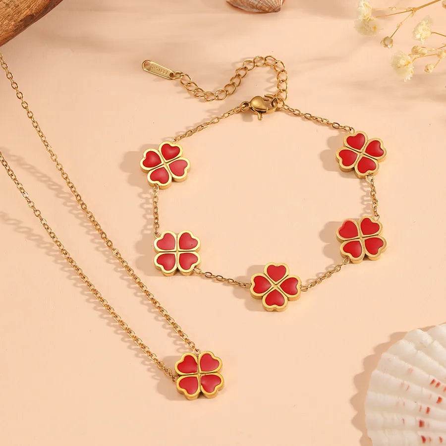 Lucky Clover Jewelry - Waterproof 18K Gold Plated Stainless Steel - 6 Colors - Patelcreations