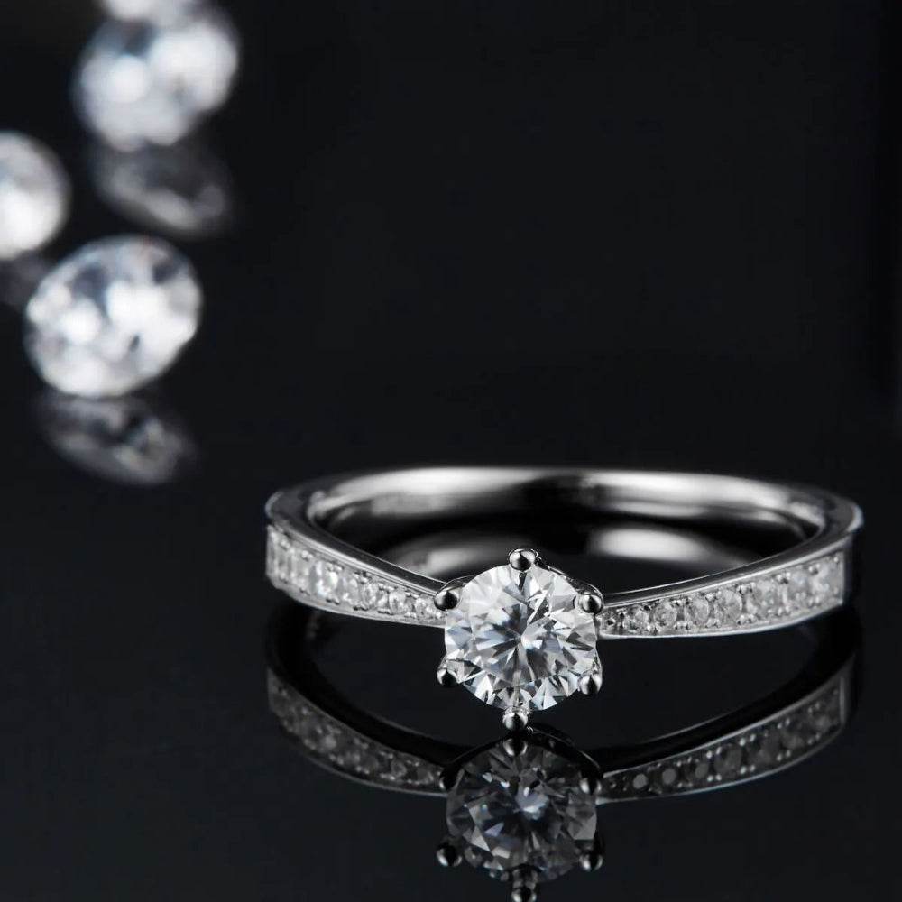 Moissanite 925 Sterling Silver Ring - 0.5ct - Patelcreations