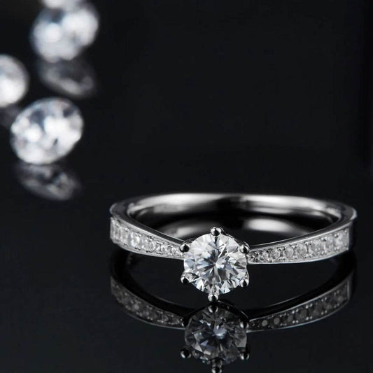 Moissanite 925 Sterling Silver Ring - 0.5ct - Patelcreations