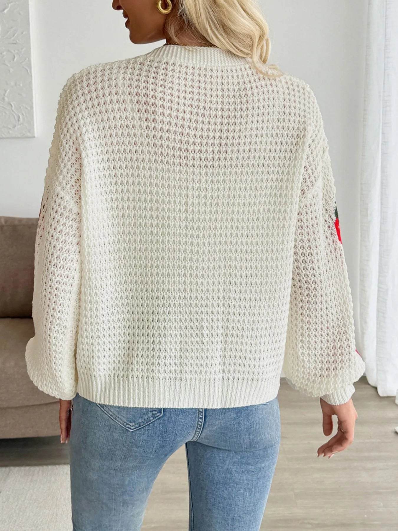 🍓✨ Strawberry Pattern V-Neck Button-Up Cardigan 🌸💕 - Patelcreations