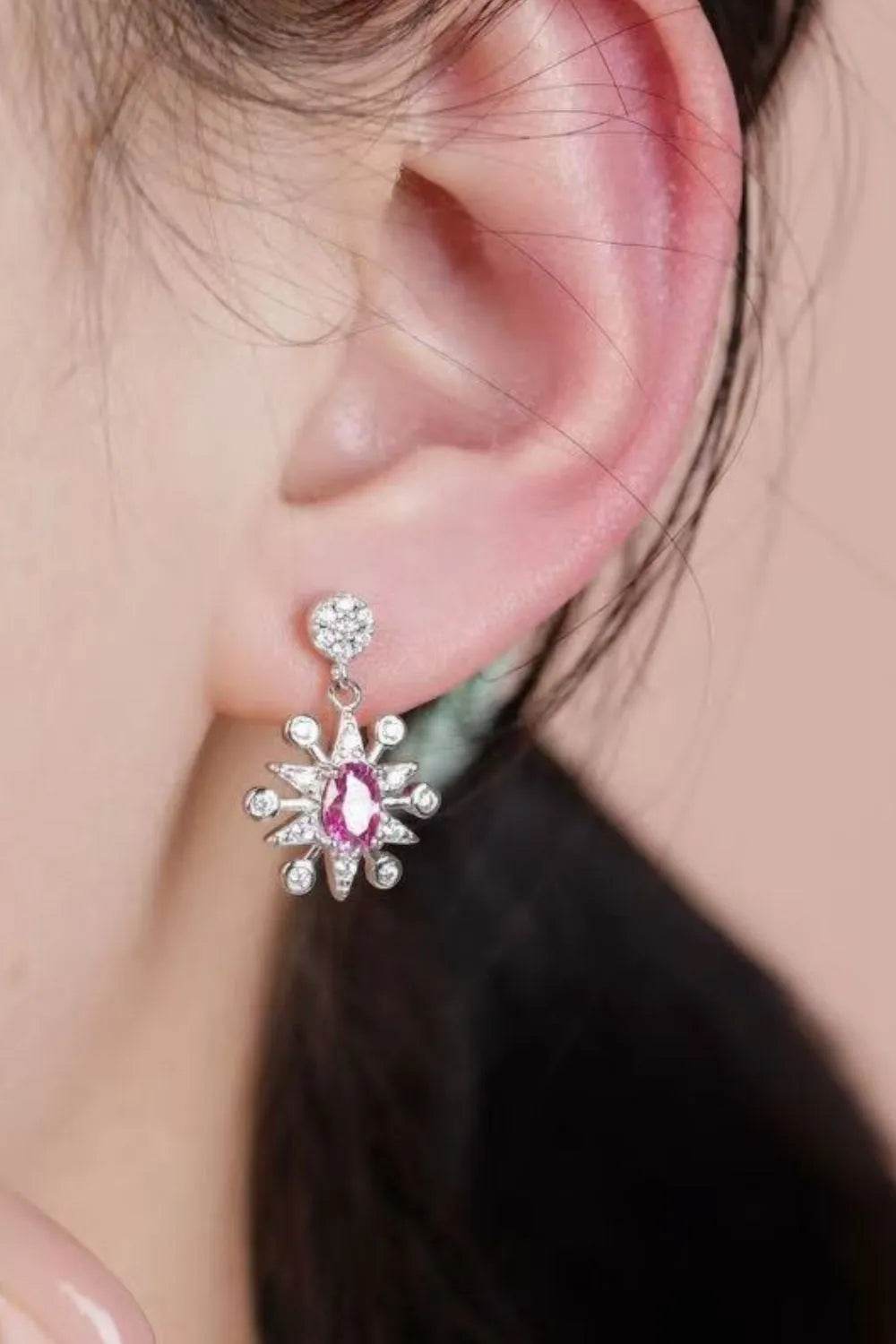 1 Carat Moissanite 925 Sterling Silver Moon & Star Earrings - Patelcreations