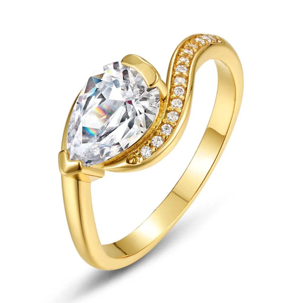1.5 Carat Moissanite 925 Sterling Silver Ring - 18K Gold Plated - Patelcreations