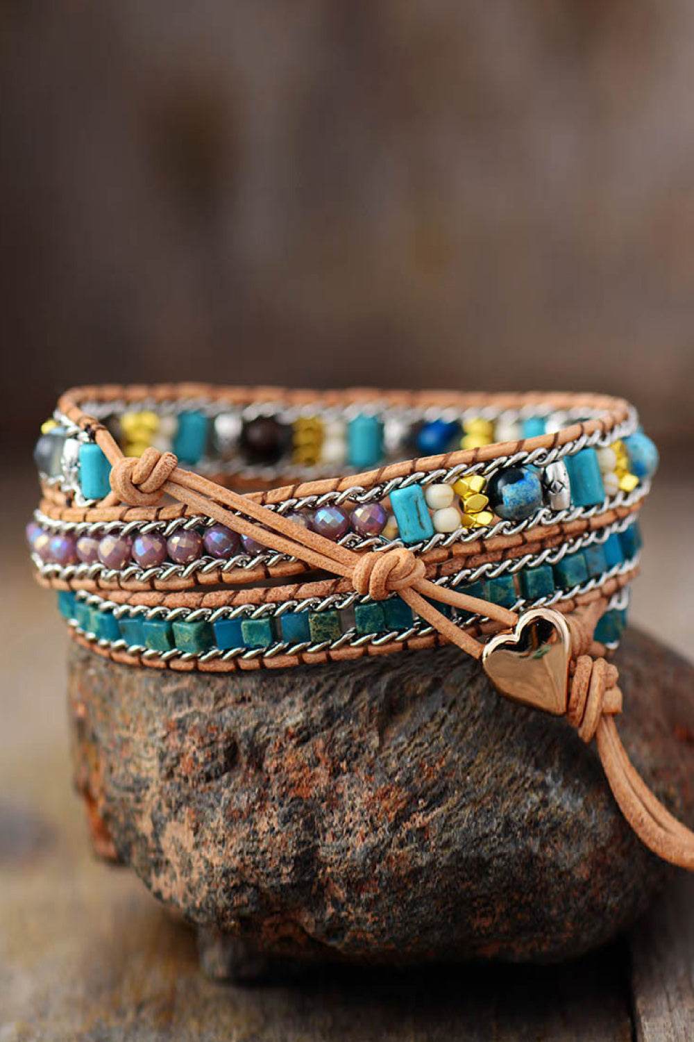 💙 Heart Layered Bracelet - Teal Opal Oceanic Luxury - Patelcreations