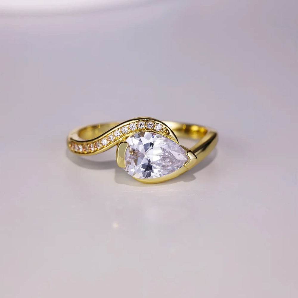 1.5 Carat Moissanite 925 Sterling Silver Ring - 18K Gold Plated - Patelcreations
