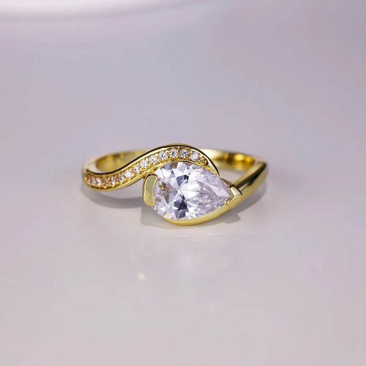 1.5 Carat Moissanite 925 Sterling Silver Ring - 18K Gold Plated - Patelcreations