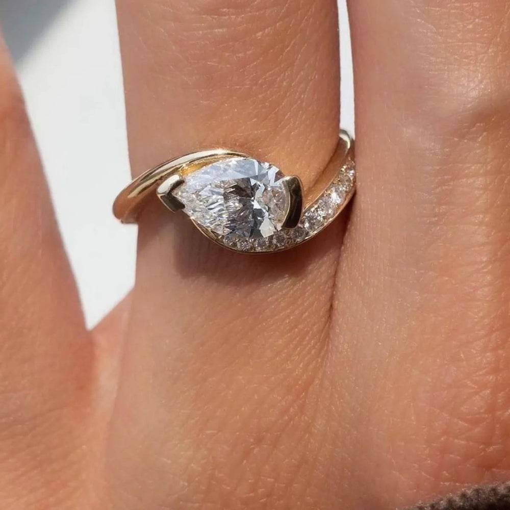 1.5 Carat Moissanite 925 Sterling Silver Ring - 18K Gold Plated - Patelcreations