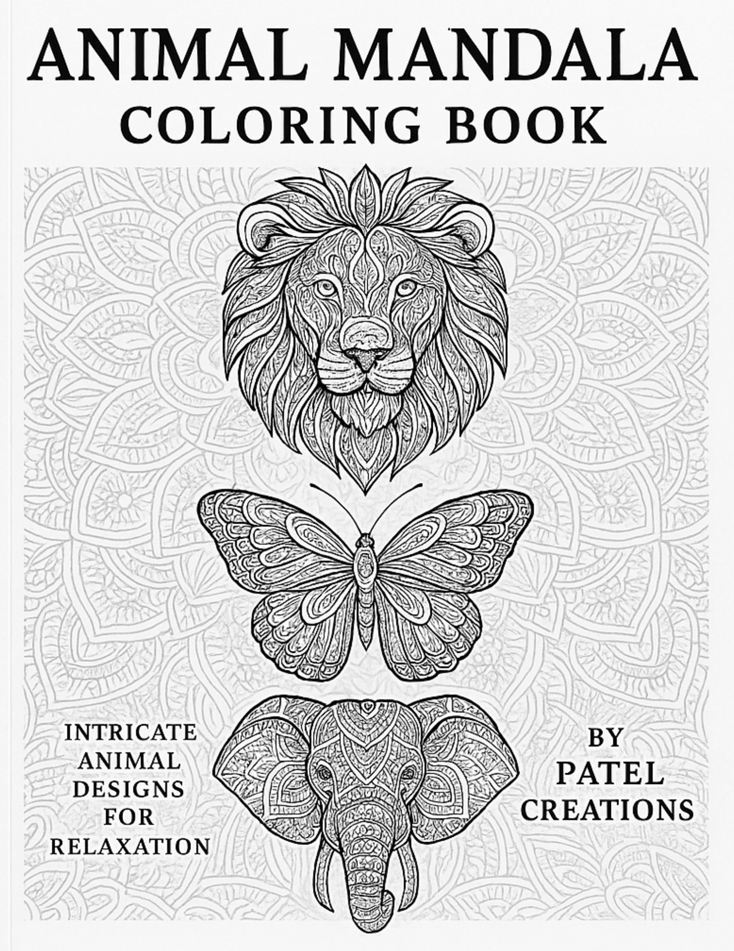 Animal Mandala Coloring Book - 60 Pages of Intricate Animal Designs - Digital Download - Patelcreations