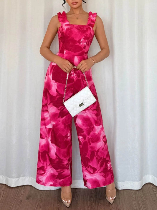 🌸💕 Floral Print Square Neck Wide Leg Jumpsuit 👗✨ - Patelcreations
