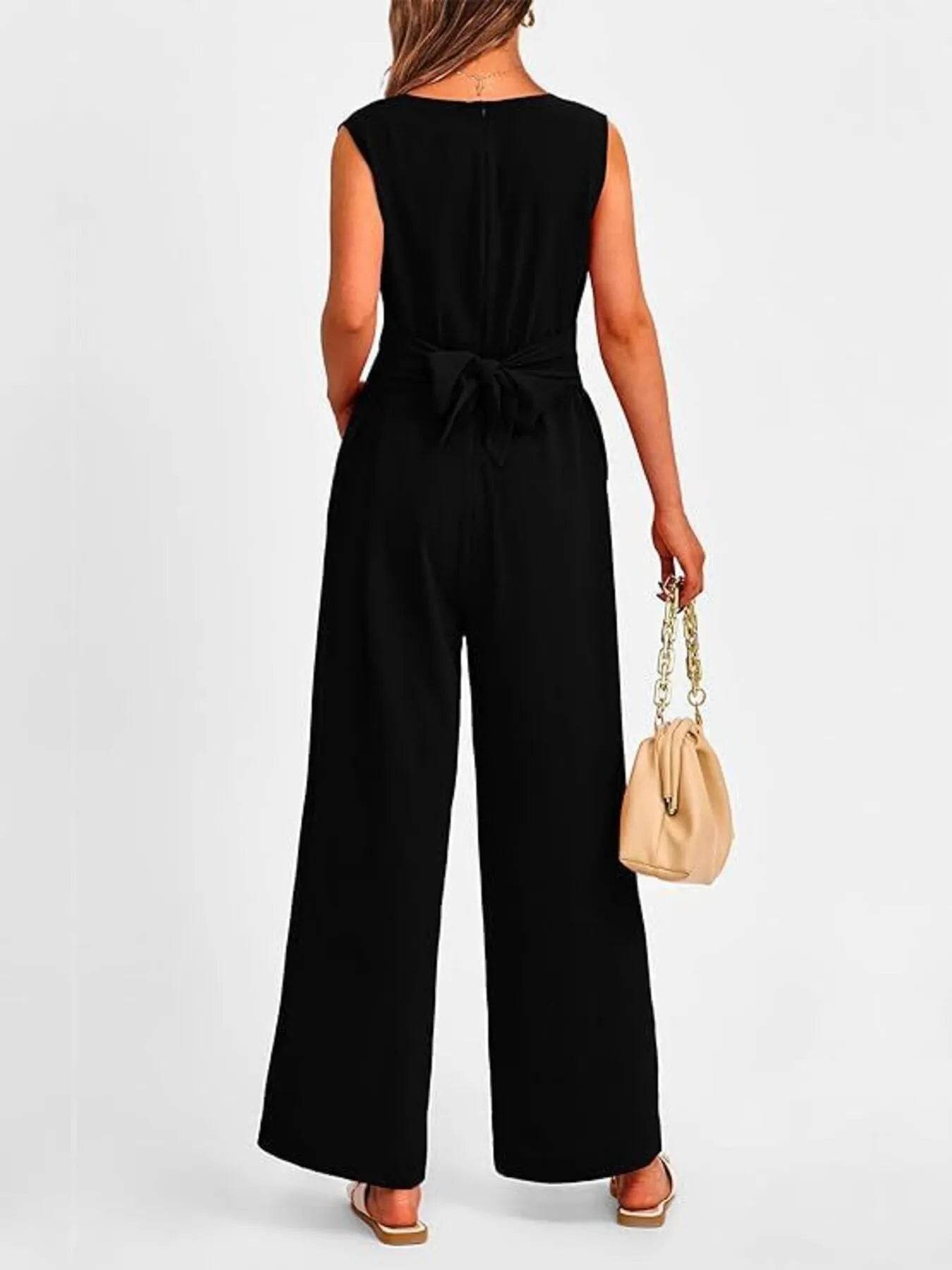 👗✨ V-Neck Sleeveless Wide-Leg Jumpsuit 🌈💫 - Patelcreations