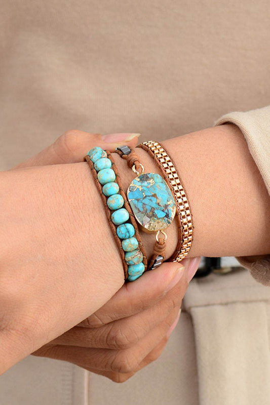 Handmade Natural Stone Copper Bracelet - Turquoise Southwestern Luxury - Patelcreations