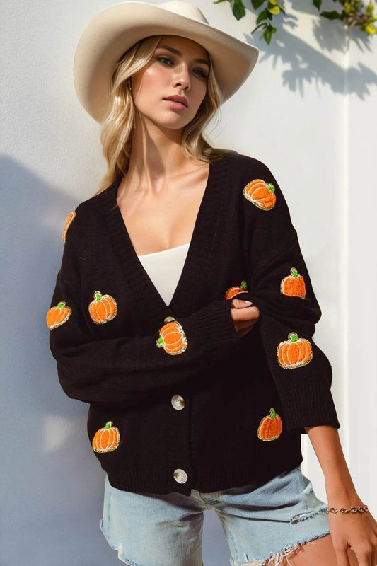 Buttoned Pumpkin Cardigan - Patelcreations
