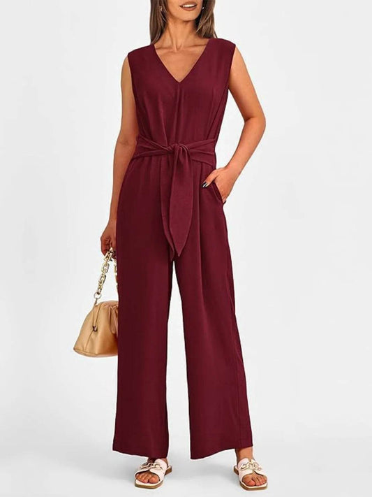 👗✨ V-Neck Sleeveless Wide-Leg Jumpsuit 🌈💫 - Patelcreations
