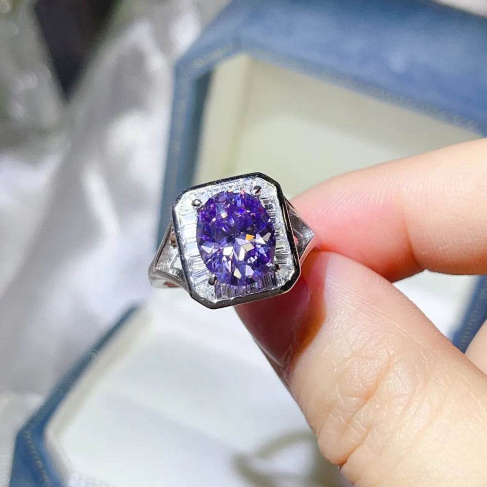 3 Carat Moissanite Square Ring - Multiple Colors Available - Patelcreations