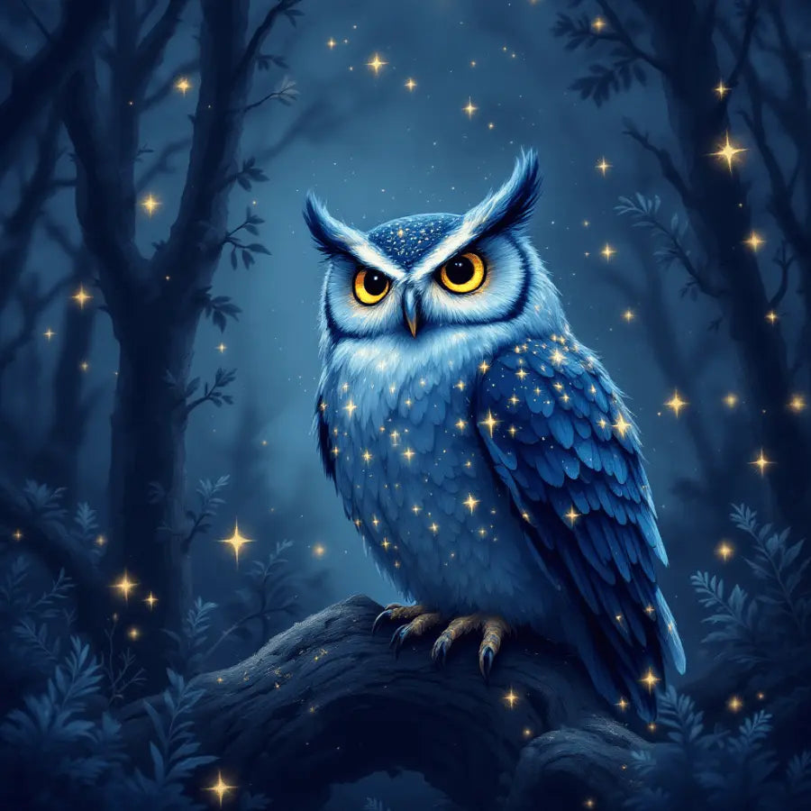 Mystical Starlit Owl - 3-Piece Digital Wall Art Set