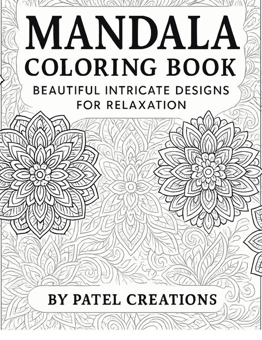 Mandala Coloring Book - 40 Pages of Beautiful Intricate Designs - Digital Download