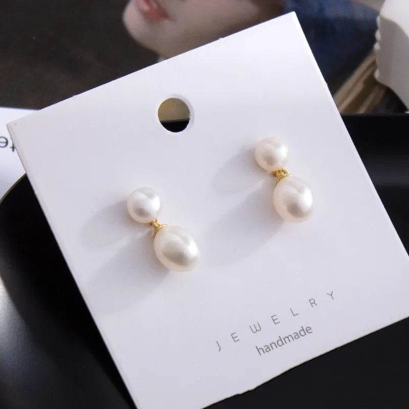 925 Sterling Silver Freshwater Pearl Drop Earrings - White & Purple Pearl Options - Patelcreations