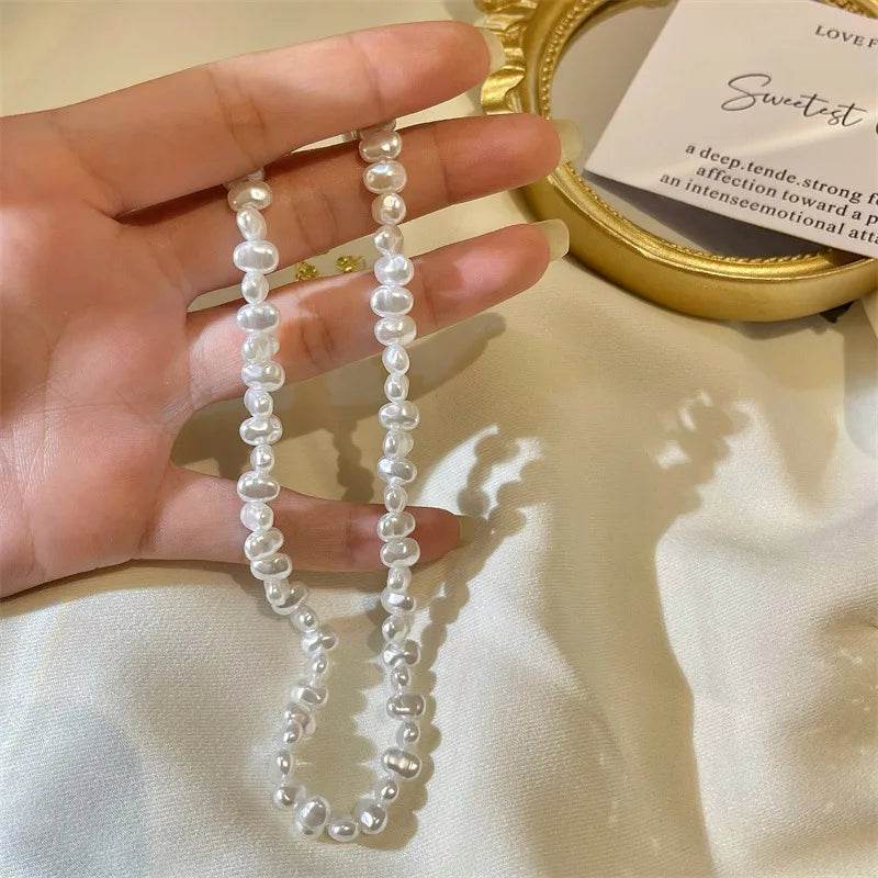 Baroque Pearl Choker - Irregular Beaded Necklace - Patelcreations