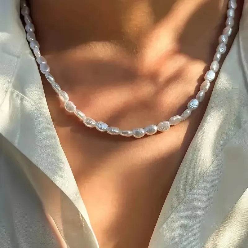 Trendy Baroque Pearl Necklace - Irregular Natural Pearl Choker - Patelcreations
