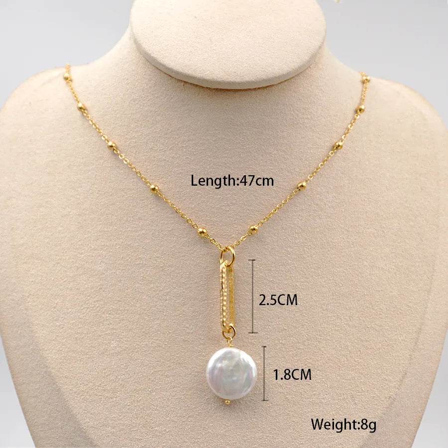 Vintage Gold-Plated Pearl Pendant Necklace - Timeless Elegance - Patelcreations