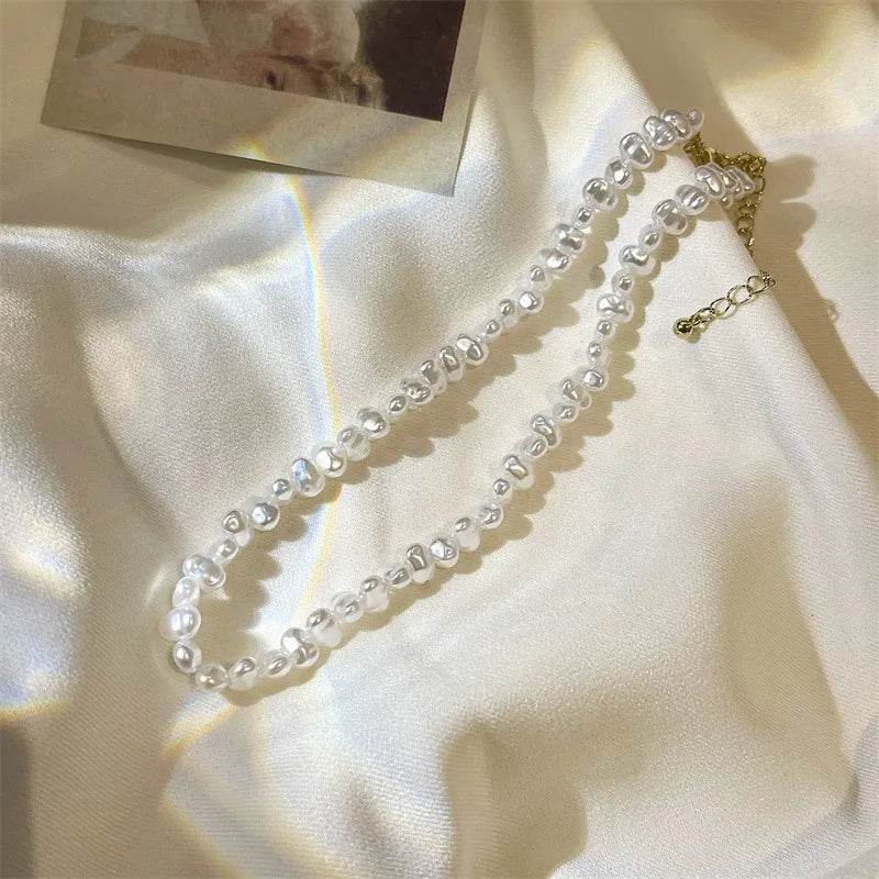 Baroque Pearl Choker - Irregular Beaded Necklace - Patelcreations