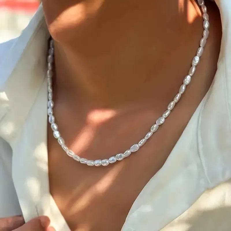 Trendy Baroque Pearl Necklace - Irregular Natural Pearl Choker - Patelcreations